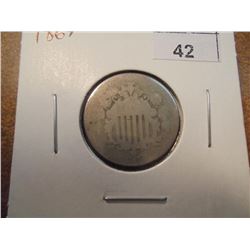 1867 SHIELD NICKEL