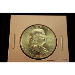 1960 FRANKLIN HALF DOLLAR UNC TONING SPOT