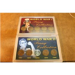 WWI & WWII PENNY COLLECTIONS AS SHOWN 2 SETS