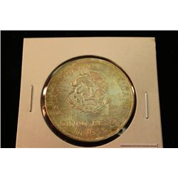 1953 MEXICO SILVER 5 PESOS .6430 OZ. ASW