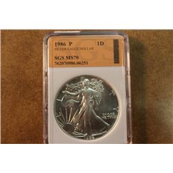 1986-P AMERICAN SILVER EAGLE MS PERFECT