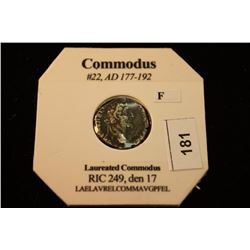 177-192 A.D. SILVER COMMODUS ANCIENT COIN (FINE)