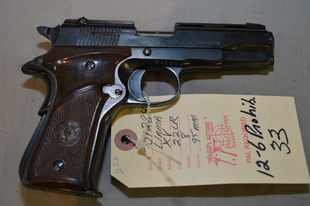 Llama Model Xv 22 Lr Cal 8 Shot Semi Auto Pistol W 95 Mm Vent Rib l Appears V Good Blued Fini