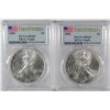 Image 1 : ( 2 ) 2001 AMERICAN SILVER EAGLES, PCGS MS-69 FIRST STRIKE  LOW POPULATION