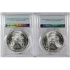 Image 2 : ( 2 ) 2001 AMERICAN SILVER EAGLES, PCGS MS-69 FIRST STRIKE  LOW POPULATION