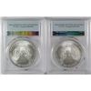 Image 2 : ( 2 ) 2003 AMERICAN SILVER EAGLES, PCGS MS-69 FIRST STRIKE