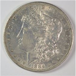 1884-S MORGAN SILVER DOLLAR AU
