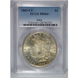 1883-CC GSA MORGAN SILVER DOLLAR, PCGS MS-64+