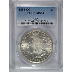 1884-CC GSA MORGAN SILVER DOLLAR, PCGS MS-64+