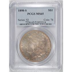 1898-S MORGAN DOLLAR PCGS MS-65 TONED