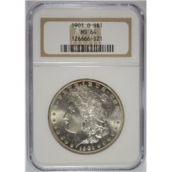 1901-O MORGAN SILVER DOLLAR, NGC MS-64