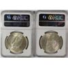 Image 2 : 2 - 1923 PEACE SILVER DOLLARS NGC MS64