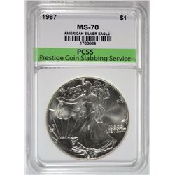 1987 AMERICAN SILVER EAGLE, PCSS PERFECT GEM BU