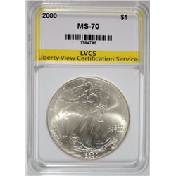 2000 AMERICAN SILVER EAGLE LVCS PERFECT GEM BU