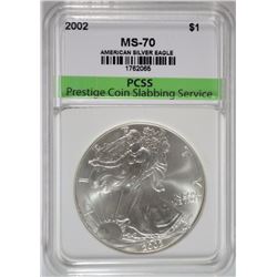2002 AMERICAN SILVER EAGLE, PCSS  PERFECT GEM BU