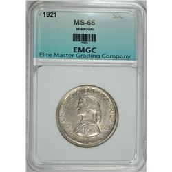 1921 MISSOURI CENTENNIAL SILVER COMMEMORATIVE HALF DOLLAR GRADED EMGC GEM UNC