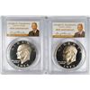 Image 1 : 2 COINS: 1974-S & 1973-S EISENHOWER DOLLARS PCGS PROOF 69 DCAM CLAD
