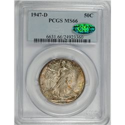 1947-D WALKING LIBERTY HALF DOLLAR PCGS MS66 CAC