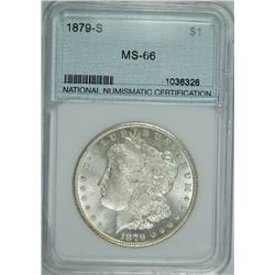 1879-S MORGAN SILVER DOLLAR NNC SUPERB GEM FROSTED w/OUTSTANDING SURFACES