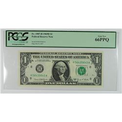 1969-D $1.00 FEDERAL RESERVE NOTE PCGS 66PPQ