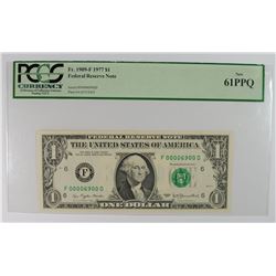 1977 $1.00 FEDERAL RESERVE NOTE PCGS 61PPQ