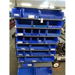 Parts Cabinet & Bins - Double Sided on Castors