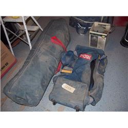 Large Tent, Propane Lantern, Ryobi Work Bag