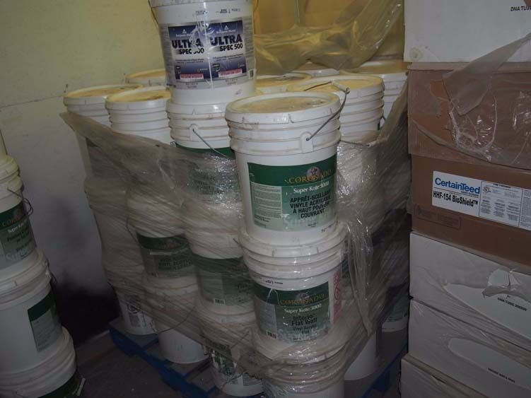 Pallet Of Paint 5 Gallon Pails, Used, Mostly Full, Various Colors, (38)