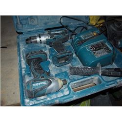 Makita Cordless Drills (2), Charger (1), No Batteries