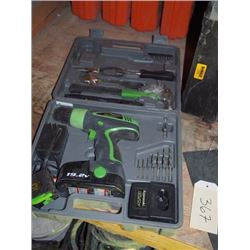 Kawasaki Drill 1 Battery 1 Charger & Assorted Tools