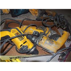 Corded DeWalt Drills (2), Corded Drill (1), 4 1/2" Angle Grinder