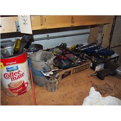 Many Misc. Tools, Wrenches, Pneumatic Drill, Pliers, Wire Snippers, Screw Drivers, Hand Tools, More