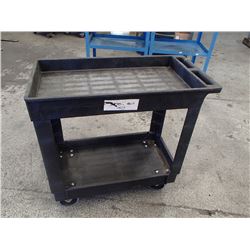 2 Shelf Plastic Rolling Cart, 31  x 18  x 32 