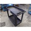 Image 2 : 2 Shelf Plastic Rolling Cart, 31" x 18" x 32"