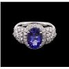 Image 2 : 2.78 ctw Tanzanite and Diamond Ring - 14KT White Gold
