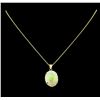 Image 2 : 22.30 ctw Opal and Diamond Pendant - 14KT Yellow Gold