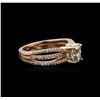 Image 1 : 14KT Rose Gold 1.71 ctw Fancy Green Diamond Ring