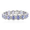Image 1 : 14KT White Gold 12.60 ctw Tanzanite and Diamond Bracelet