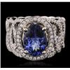 Image 2 : 14KT Two-Tone Gold 3.27 ctw Tanzanite and Diamond Ring