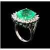 Image 4 : GIA Cert 11.60 ctw Emerald and Diamond Ring - 14KT White Gold