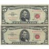 Image 1 : 1963 $5 Red Seal Bill Lot of 2