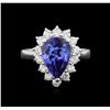 Image 2 : 2.70 ctw Tanzanite and Diamond Ring - 14KT White Gold