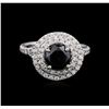 Image 2 : 2.92 ctw Black Diamond Ring - 14KT White Gold