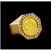 Image 1 : 1.50 ctw Diamond Coin Ring - 18KT Yellow Gold