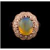 Image 2 : 2.63 ctw Opal and Diamond Ring - 14KT Rose Gold