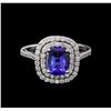 Image 2 : 1.42 ctw Tanzanite and Diamond Ring - 14KT White Gold