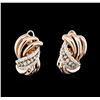 Image 1 : 0.55 ctw Diamond Earrings - 14KT Rose Gold