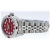 Image 8 : Rolex Stainless Steel Red Diamond DateJust Ladies Watch