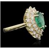 Image 1 : 14KT Yellow Gold 2.43 ctw Emerald and Diamond Ring