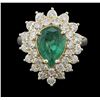 Image 2 : 14KT Yellow Gold 2.43 ctw Emerald and Diamond Ring